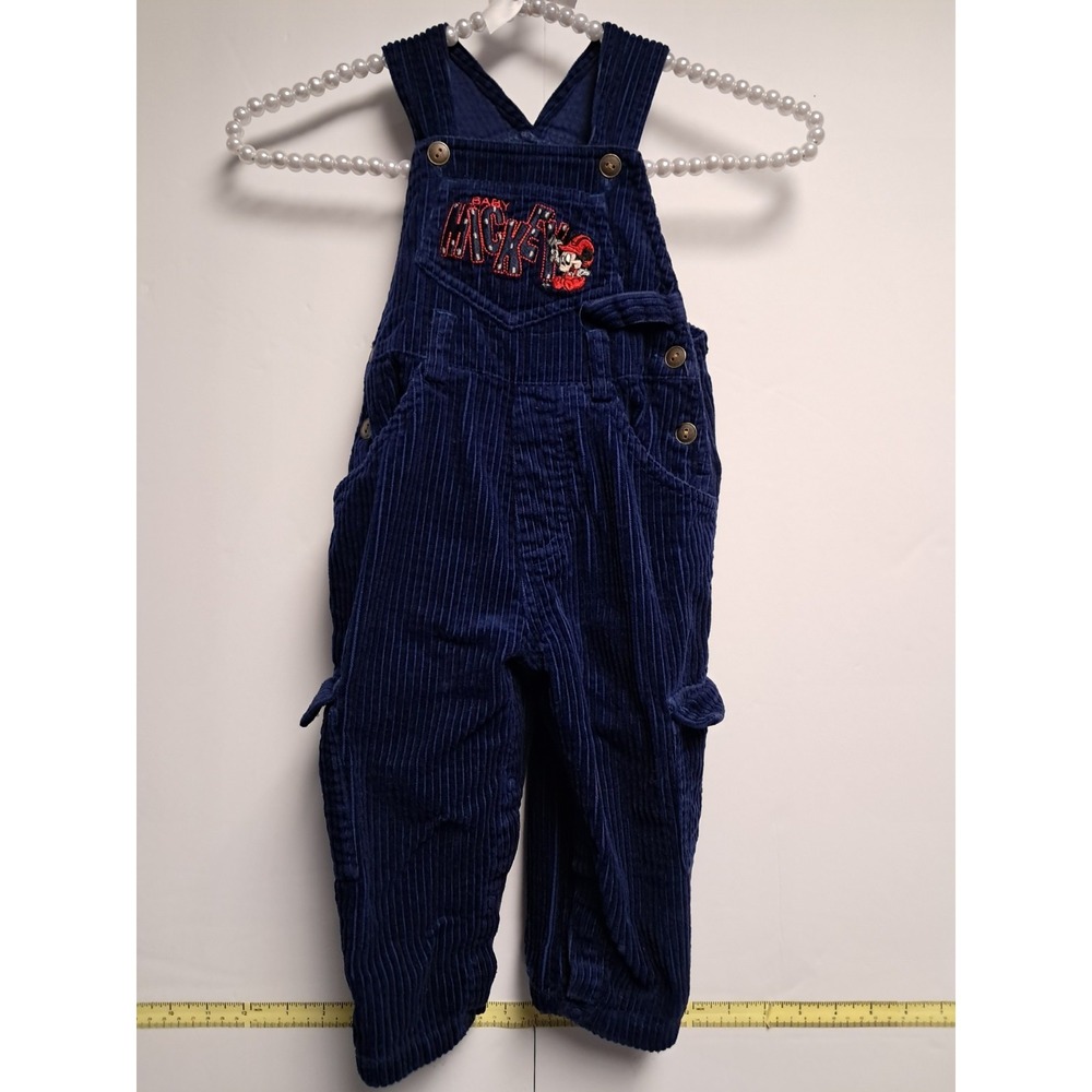 Vintage Mickey Mouse Blue‎ Overalls-boys Size 18 Months